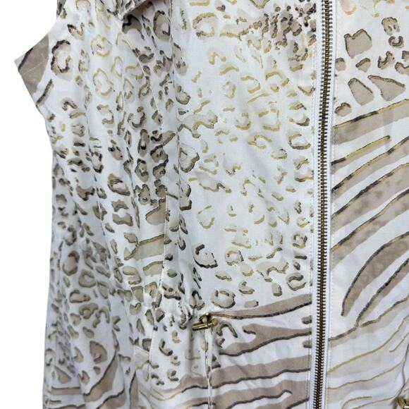 Chicos Zenergy Neema Vest Animal Print Beige Full Zip Lightweight Jacket 2 / L - Picture 6 of 16
